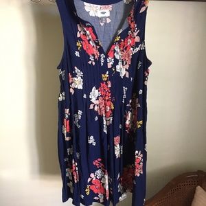 Navy & Coral Floral Old Navy Dress